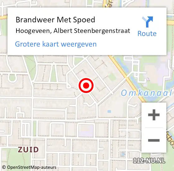 Locatie op kaart van de 112 melding: Brandweer Met Spoed Naar Hoogeveen, Albert Steenbergenstraat op 1 januari 2022 06:08