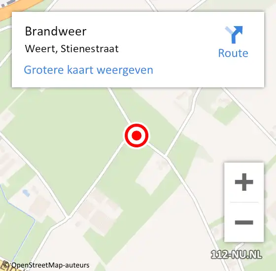 Locatie op kaart van de 112 melding: Brandweer Laar, Stienestraat op 4 juli 2014 03:53