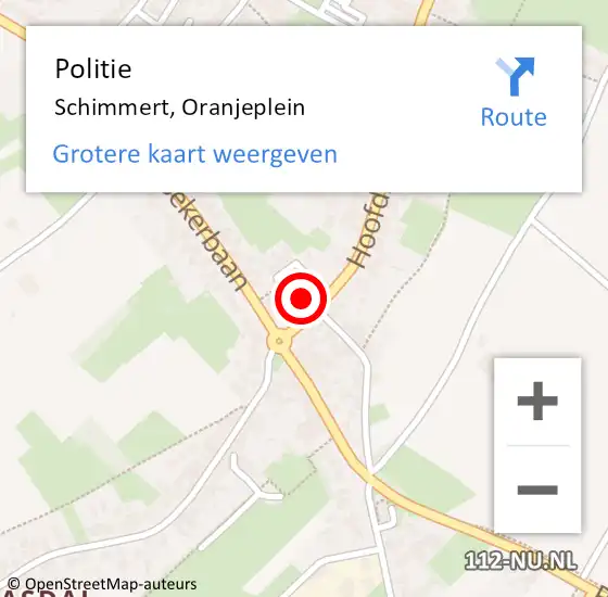 Locatie op kaart van de 112 melding: Politie Schimmert, Oranjeplein op 1 januari 2022 12:16