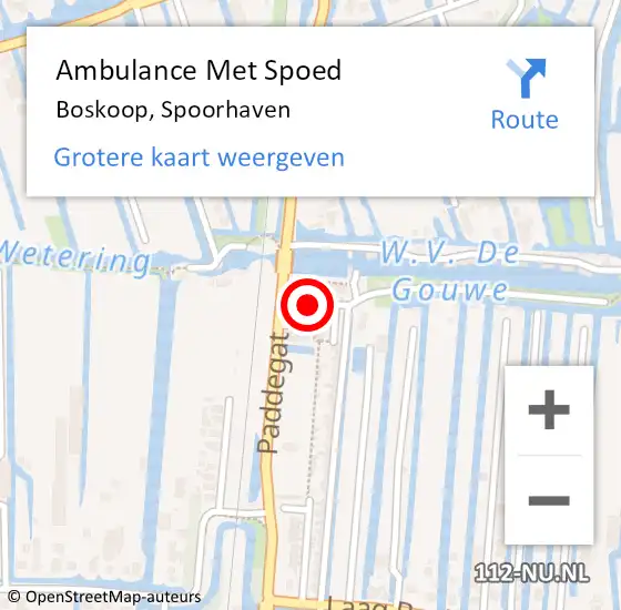 Locatie op kaart van de 112 melding: Ambulance Met Spoed Naar Boskoop, Spoorhaven op 1 januari 2022 14:11