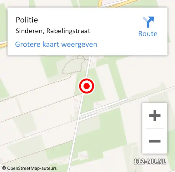 Locatie op kaart van de 112 melding: Politie Sinderen, Rabelingstraat op 1 januari 2022 23:40