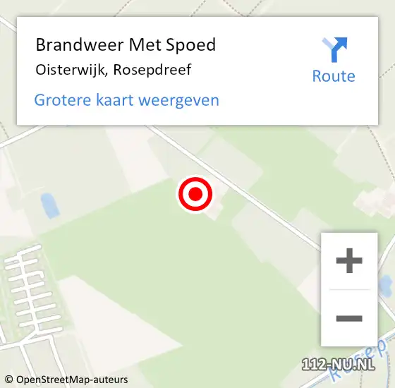 Locatie op kaart van de 112 melding: Brandweer Met Spoed Naar Oisterwijk, Rosepdreef op 1 januari 2022 23:46