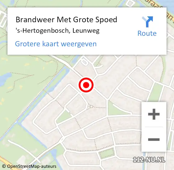 Locatie op kaart van de 112 melding: Brandweer Met Grote Spoed Naar 's-Hertogenbosch, Leunweg op 2 januari 2022 10:00