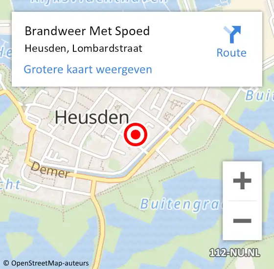 Locatie op kaart van de 112 melding: Brandweer Met Spoed Naar Heusden, Lombardstraat op 2 januari 2022 13:43