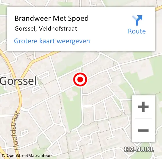Locatie op kaart van de 112 melding: Brandweer Met Spoed Naar Gorssel, Veldhofstraat op 2 januari 2022 15:37
