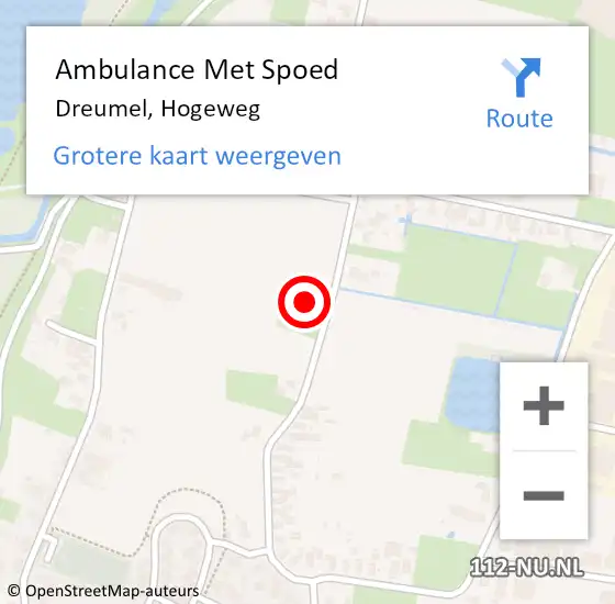 Locatie op kaart van de 112 melding: Ambulance Met Spoed Naar Dreumel, Hogeweg op 2 januari 2022 15:48