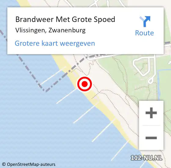 Locatie op kaart van de 112 melding: Brandweer Met Grote Spoed Naar Vlissingen, Zwanenburg op 2 januari 2022 20:33