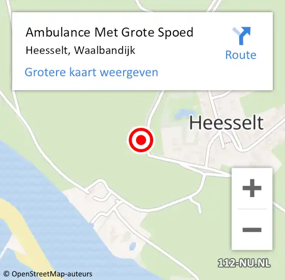 Locatie op kaart van de 112 melding: Ambulance Met Grote Spoed Naar Heesselt, Waalbandijk op 2 januari 2022 21:28