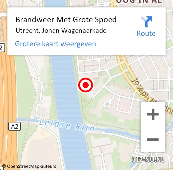 Locatie op kaart van de 112 melding: Brandweer Met Grote Spoed Naar Utrecht, Johan Wagenaarkade op 2 januari 2022 21:35