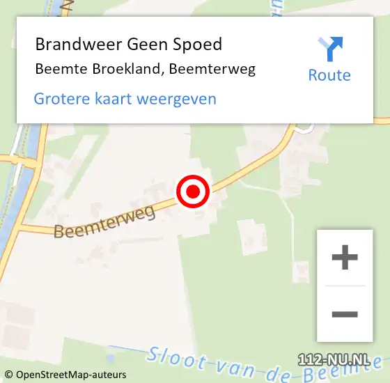 Locatie op kaart van de 112 melding: Brandweer Geen Spoed Naar Beemte Broekland, Beemterweg op 3 januari 2022 15:42