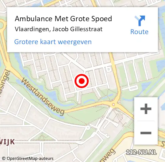 Locatie op kaart van de 112 melding: Ambulance Met Grote Spoed Naar Vlaardingen, Jacob Gillesstraat op 4 januari 2022 12:19