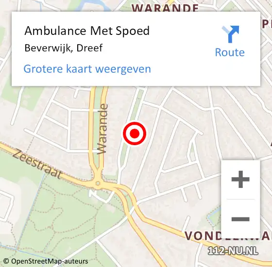 Locatie op kaart van de 112 melding: Ambulance Met Spoed Naar Beverwijk, Dreef op 4 januari 2022 19:08