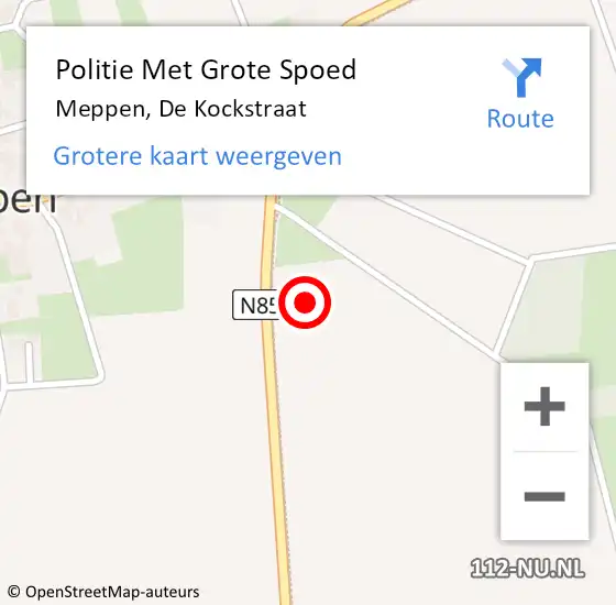 Locatie op kaart van de 112 melding: Politie Met Grote Spoed Naar Meppen, De Kockstraat op 4 januari 2022 19:12