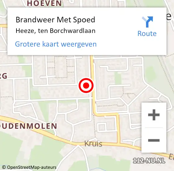 Locatie op kaart van de 112 melding: Brandweer Met Spoed Naar Heeze, ten Borchwardlaan op 4 januari 2022 19:46