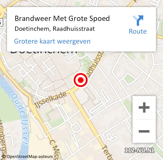 Locatie op kaart van de 112 melding: Brandweer Met Grote Spoed Naar Doetinchem, Raadhuisstraat op 4 januari 2022 23:30