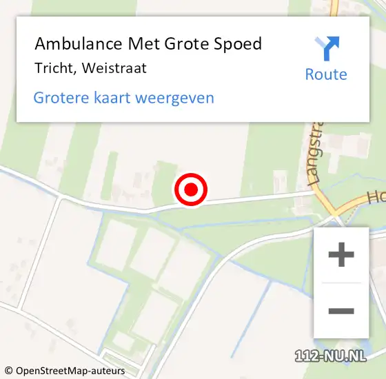 Locatie op kaart van de 112 melding: Ambulance Met Grote Spoed Naar Tricht, Weistraat op 5 januari 2022 01:28