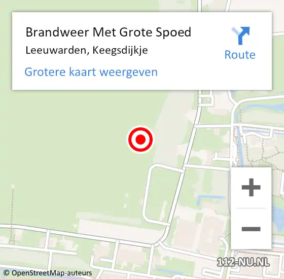 Locatie op kaart van de 112 melding: Brandweer Met Grote Spoed Naar Leeuwarden, Keegsdijkje op 5 januari 2022 12:37