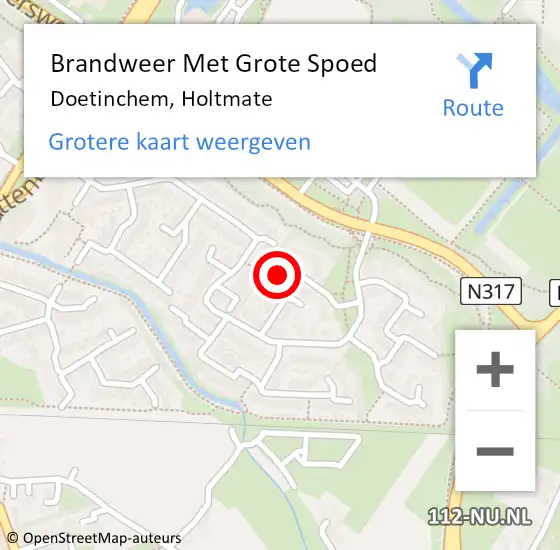 Locatie op kaart van de 112 melding: Brandweer Met Grote Spoed Naar Doetinchem, Holtmate op 5 januari 2022 13:48