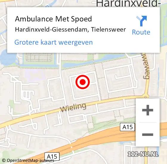 Locatie op kaart van de 112 melding: Ambulance Met Spoed Naar Hardinxveld-Giessendam, Tielensweer op 5 januari 2022 13:59