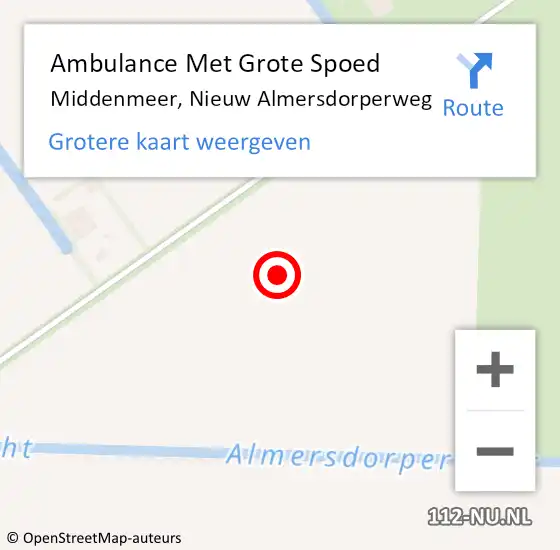 Locatie op kaart van de 112 melding: Ambulance Met Grote Spoed Naar Middenmeer, Nieuw Almersdorperweg op 6 januari 2022 09:01