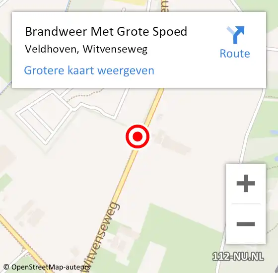 Locatie op kaart van de 112 melding: Brandweer Met Grote Spoed Naar Veldhoven, Witvenseweg op 6 januari 2022 12:46