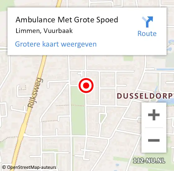 Locatie op kaart van de 112 melding: Ambulance Met Grote Spoed Naar Limmen, Vuurbaak op 6 januari 2022 14:01