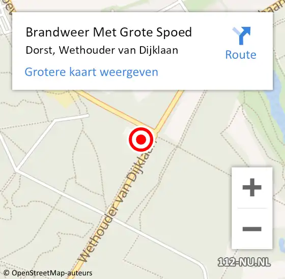 Locatie op kaart van de 112 melding: Brandweer Met Grote Spoed Naar Dorst, Wethouder van Dijklaan op 6 januari 2022 15:08