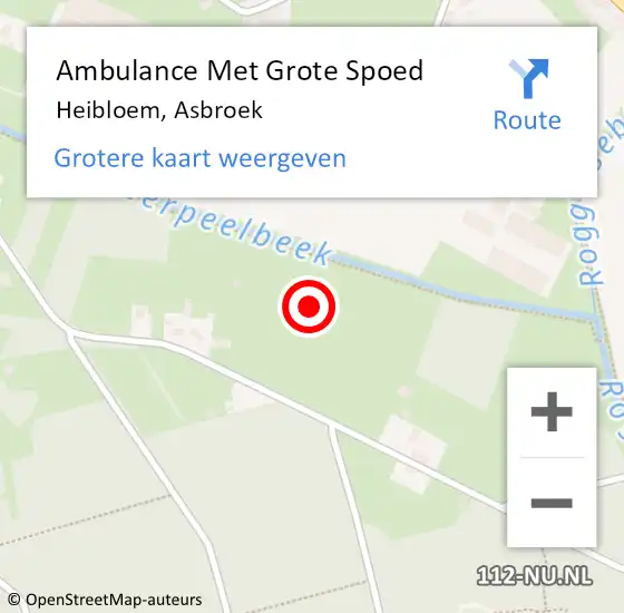 Locatie op kaart van de 112 melding: Ambulance Met Grote Spoed Naar Heibloem, Asbroek op 6 januari 2022 15:23