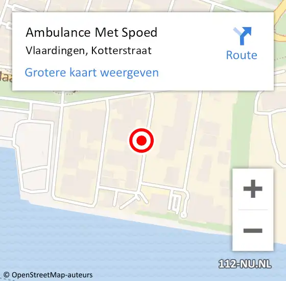 Locatie op kaart van de 112 melding: Ambulance Met Spoed Naar Vlaardingen, Kotterstraat op 6 januari 2022 15:39