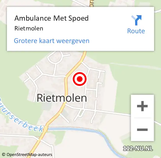 Locatie op kaart van de 112 melding: Ambulance Met Spoed Naar Rietmolen op 6 januari 2022 16:30