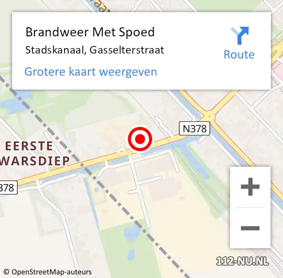 Locatie op kaart van de 112 melding: Brandweer Met Spoed Naar Stadskanaal, Gasselterstraat op 7 januari 2022 10:17
