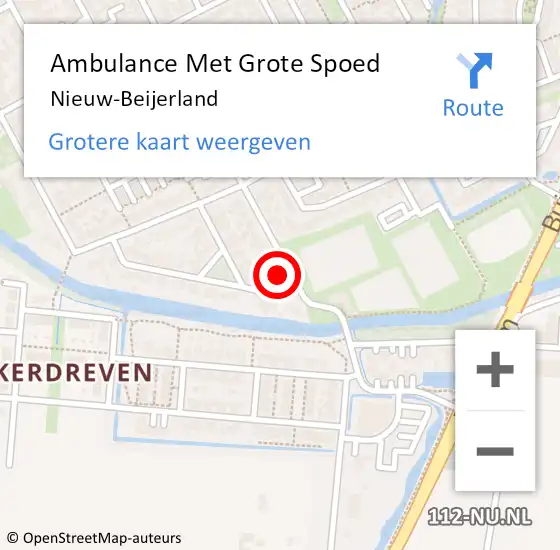Locatie op kaart van de 112 melding: Ambulance Met Grote Spoed Naar Nieuw-Beijerland op 7 januari 2022 18:35