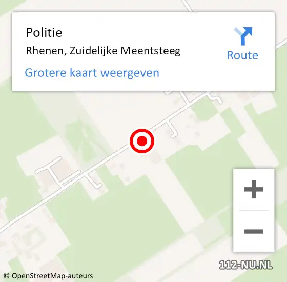 Locatie op kaart van de 112 melding: Politie Rhenen, Zuidelijke Meentsteeg op 7 januari 2022 20:25
