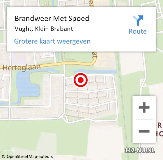 Locatie op kaart van de 112 melding: Brandweer Met Spoed Naar Vught, Klein Brabant op 7 januari 2022 20:39