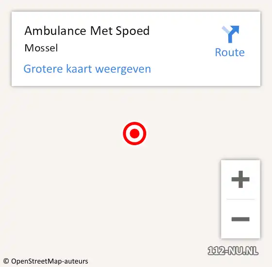 Locatie op kaart van de 112 melding: Ambulance Met Spoed Naar Mossel op 7 januari 2022 22:53