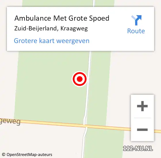 Locatie op kaart van de 112 melding: Ambulance Met Grote Spoed Naar Zuid-Beijerland, Kraagweg op 8 januari 2022 07:38