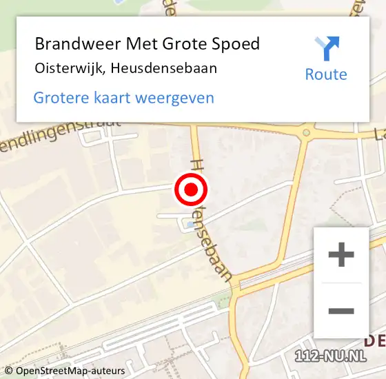 Locatie op kaart van de 112 melding: Brandweer Met Grote Spoed Naar Oisterwijk, Heusdensebaan op 8 januari 2022 11:37