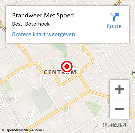 Locatie op kaart van de 112 melding: Brandweer Met Spoed Naar Best, Boterhoek op 8 januari 2022 20:30