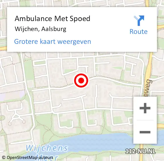 Locatie op kaart van de 112 melding: Ambulance Met Spoed Naar Wijchen, Aalsburg op 9 januari 2022 10:28