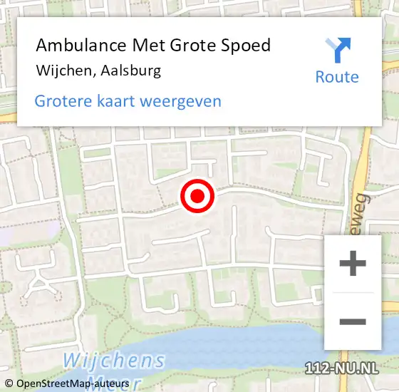 Locatie op kaart van de 112 melding: Ambulance Met Grote Spoed Naar Wijchen, Aalsburg op 9 januari 2022 10:54