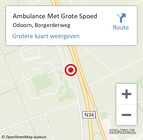 Locatie op kaart van de 112 melding: Ambulance Met Grote Spoed Naar Odoorn, Borgerderweg op 9 januari 2022 10:54