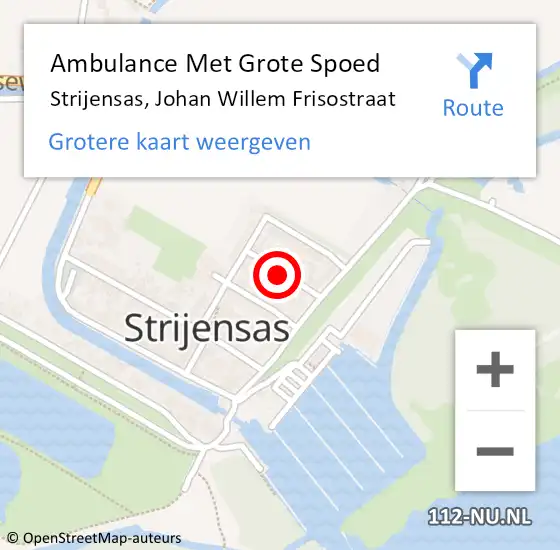 Locatie op kaart van de 112 melding: Ambulance Met Grote Spoed Naar Strijensas, Johan Willem Frisostraat op 10 januari 2022 13:53