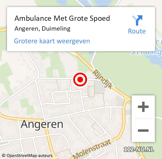 Locatie op kaart van de 112 melding: Ambulance Met Grote Spoed Naar Angeren, Duimeling op 10 januari 2022 20:42