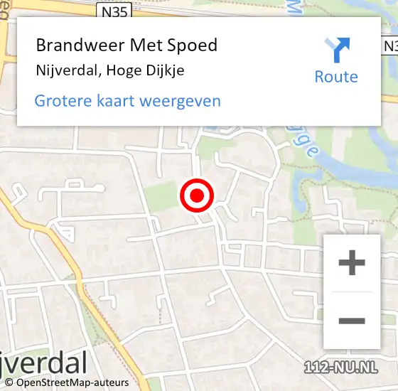Locatie op kaart van de 112 melding: Brandweer Met Spoed Naar Nijverdal, Hoge Dijkje op 10 januari 2022 21:05