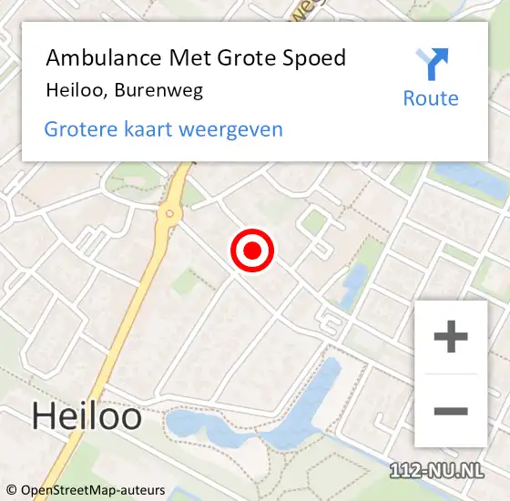 Locatie op kaart van de 112 melding: Ambulance Met Grote Spoed Naar Heiloo, Burenweg op 11 januari 2022 07:33
