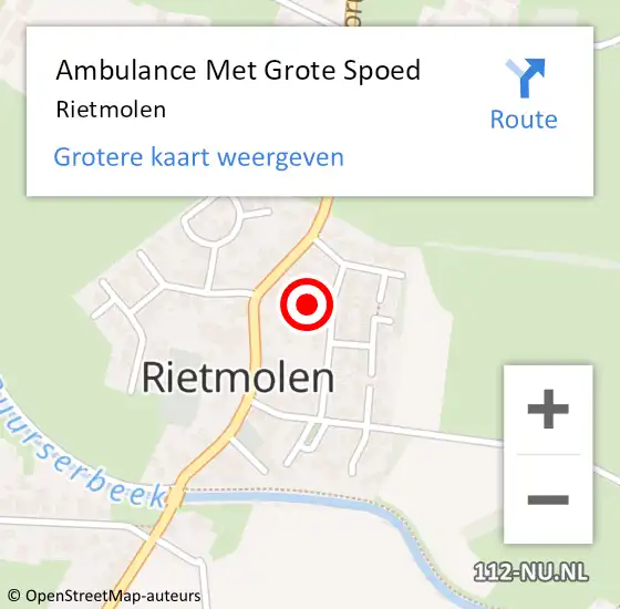 Locatie op kaart van de 112 melding: Ambulance Met Grote Spoed Naar Rietmolen op 11 januari 2022 11:17