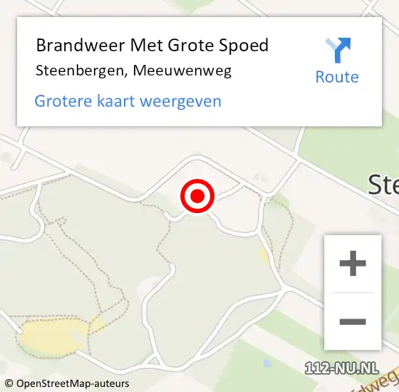 Locatie op kaart van de 112 melding: Brandweer Met Grote Spoed Naar Steenbergen, Meeuwenweg op 11 januari 2022 14:04