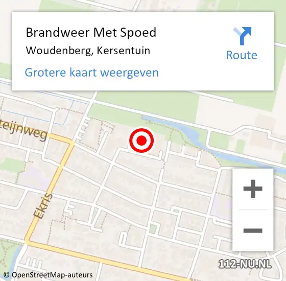 Locatie op kaart van de 112 melding: Brandweer Met Spoed Naar Woudenberg, Kersentuin op 11 januari 2022 16:18