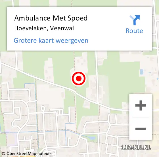 Locatie op kaart van de 112 melding: Ambulance Met Spoed Naar Hoevelaken, Veenwal op 11 januari 2022 16:23
