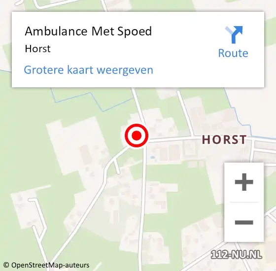 Locatie op kaart van de 112 melding: Ambulance Met Spoed Naar Horst op 11 januari 2022 17:23
